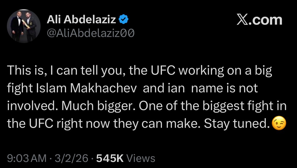 So it turns out Islam was supposed to fight Ilia… but Islam pulled out

Really following in Khabib’s foot steps