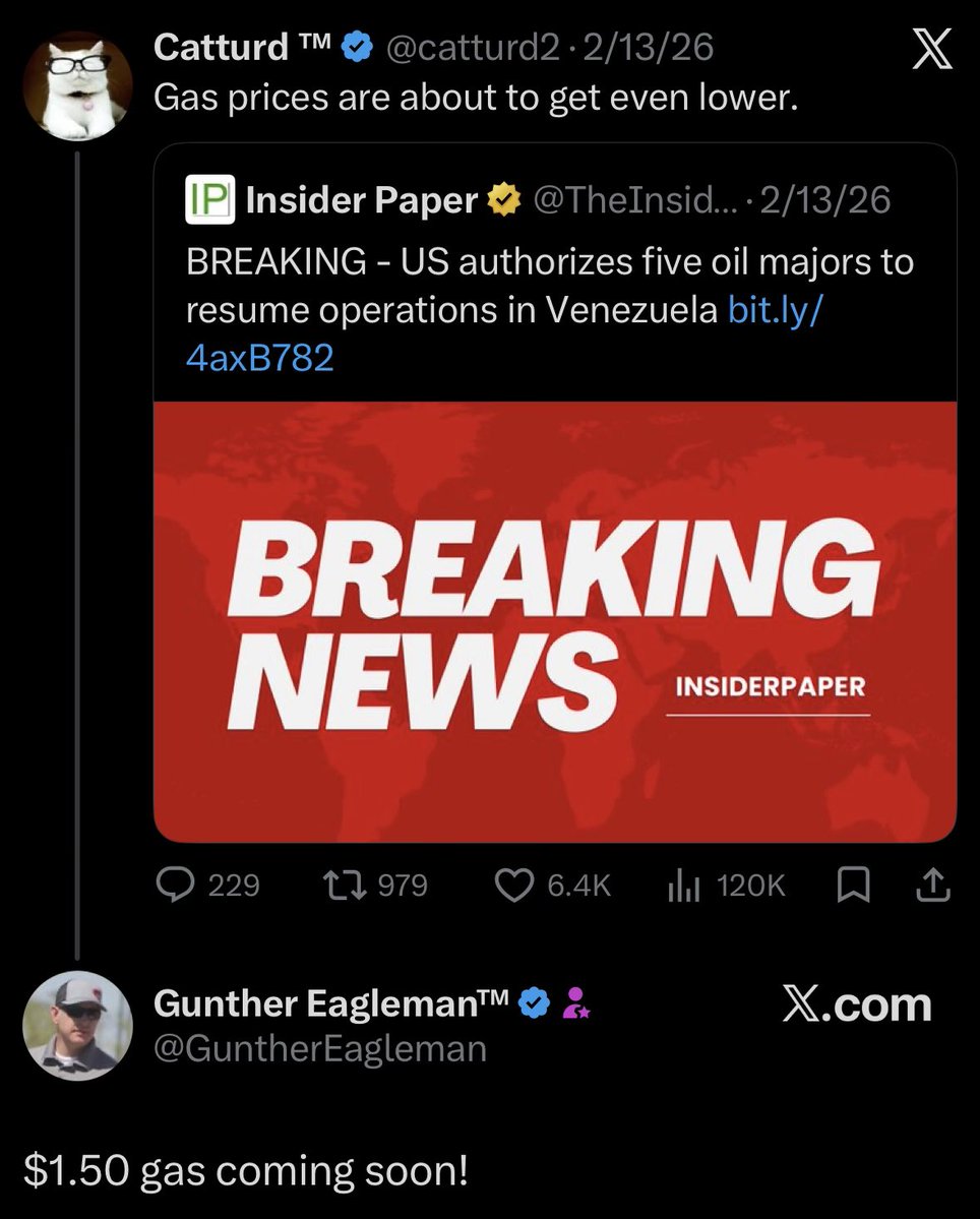 Hey <a href="/GuntherEagleman/">Gunther Eagleman™</a>….got an update on when that $1.50 gas will be hitting?