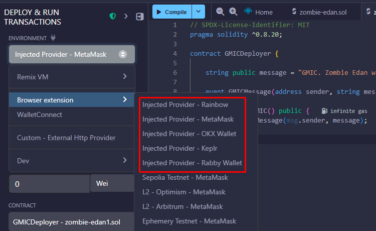 zombie_edn's tweet photo. SEISMIC TESTNET OFFICIALY LAUNCE

Just deployed my first smart contract on @SeismicSys.
And yeah… it worked smoothly

If U wanna try it too, here’s a quick tutorial

First, claim ur faucet here - https://t.co/Kgl0tl2aQi

Then open Remix IDE
https://t.co/q6VWcEfpvE

Create a new file:
gmic.sol

Paste this code:

// SPDX-License-Identifier: MIT
pragma solidity ^0.8.20;

contract GMICDeployer {

    string public message = "GMIC. (Ur Name) was here on Seismic. Magnitude is the key.";

    event GMICMessage(address sender, string message);

    function sayGMIC() public {
        emit GMICMessage(msg.sender, message);
    }
}

then compile the contract

Go/Click to Solidity Compiler in the right remix menu
Select version 0.8.20
Click Compile gmic.sol

Now connect to Seismic Testnet

Open/Click Deploy & Run Transactions in the right remix menu
Environment - Browser extension- Injected Provider (MetaMask)

Make sure ur wallet is connected to Seismic Testnet, u could get RPC here:
Explorer - https://t.co/1DPMqXdwb5

Deploy the contract.

Click Deploy
Approve the transaction in ur wallet.

After confirmation, ur contract is live on @SeismicSys  chain