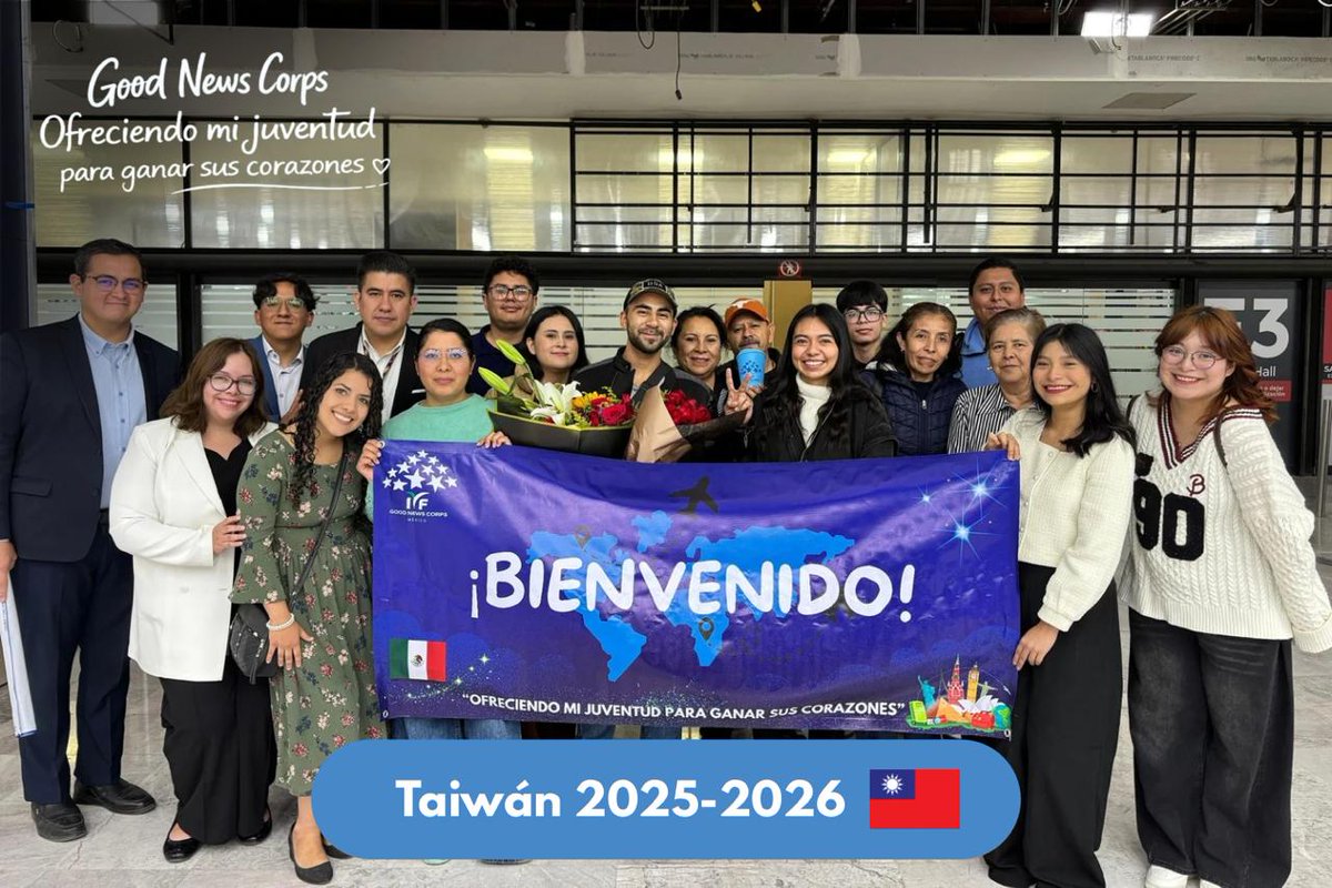 CorpsGood's tweet photo. Hoy, 8 de marzo, Jorge Batrez de la sede de IYF Tlalnepantla - MX regresó a México tras concluir su servicio Good News Corps en Taiwán 🇹🇼.

¡Bienvenido! https://t.co/5XAtIQfflx
