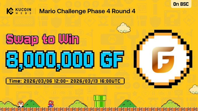 KUCOIN WEB3 x GOLDFINGER 
📷 Swap to Win 8,000,000 GF kucoin.com/web3/starter-t…
- COMPLETE TASK 
- HOLD ≥$10 &amp; SWAP ≥$200 on BSC
<a href="/kucoincom/">KuCoin</a> $GF