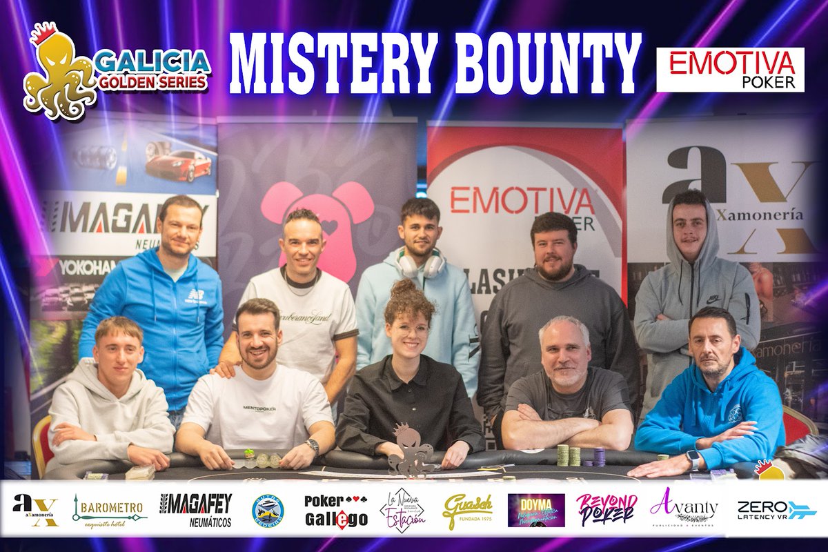 PokerGallego's tweet photo. Mesa Final Mistery Bounty GGS

28 jugadores hemos tenido en nuestro último torneo del Festival, el Mistery Bounty y estos son los integrantes de su Mesa Final y los premios por los que lucharán:
1 - 625€ + PulpoGGS
2 - 625€
3 - 274€
4 - EntradaGGS 165€
5 - EntradaGGS 165€
6 - ValeGGS 30€
Mistery Bountys
1-600€
1-300€
2-200€
2-100€
Mucha suerte a todos!!!!