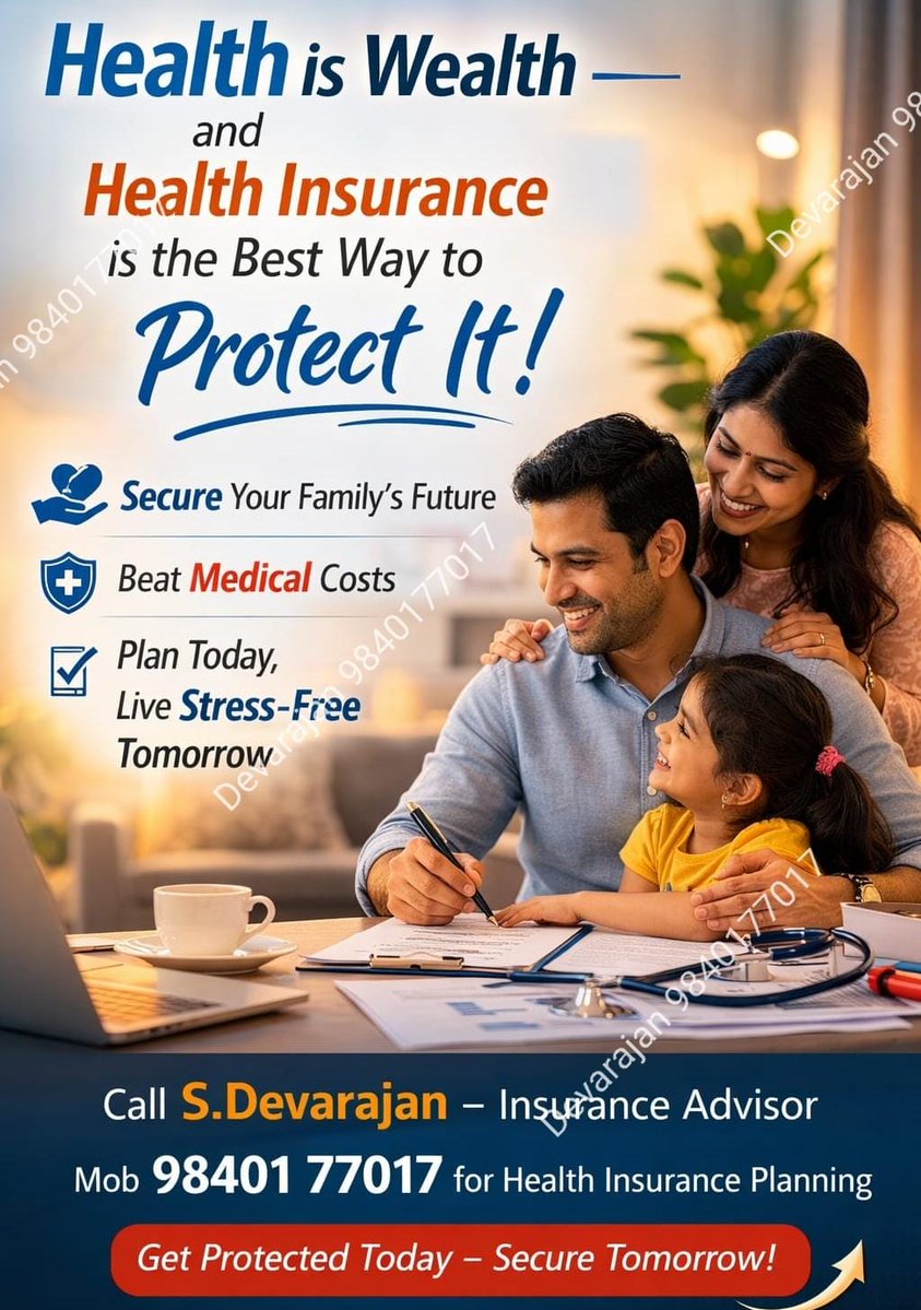 licdevarajan's tweet image. Hospital expenses are rising every year.
Health insurance ensures treatment without financial stress.

எஸ். தேவராஜன்
wa.me/9840177017

#HealthInsurance #MedicalProtection #FinancialSecurity