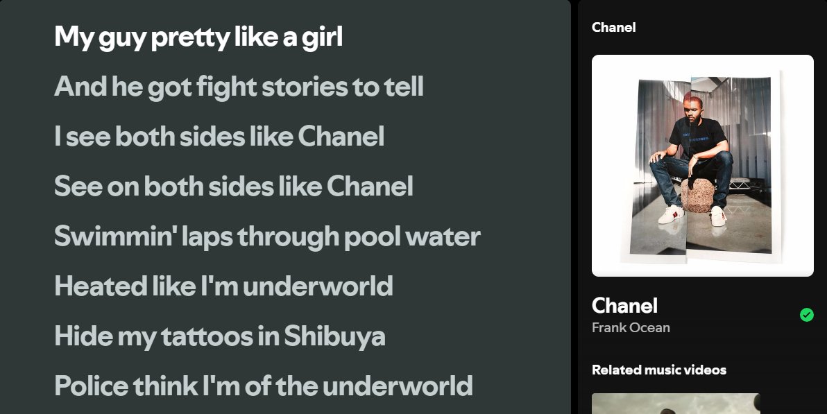 chanel by frank ocean is soooo yuuji coded