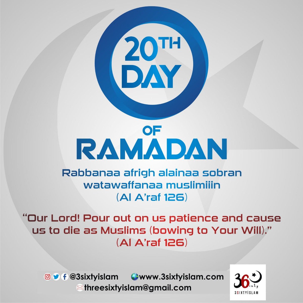 3SixtyIslam's tweet image. Day 20 of Ramadan reminds us to ask Allah for patience and a good ending. True success is not in this world, but in leaving it as a Muslim. May Allah grant us sabr and a beautiful end. Ameen. 🤲 #RamadanReflection  #3SixtyIslam