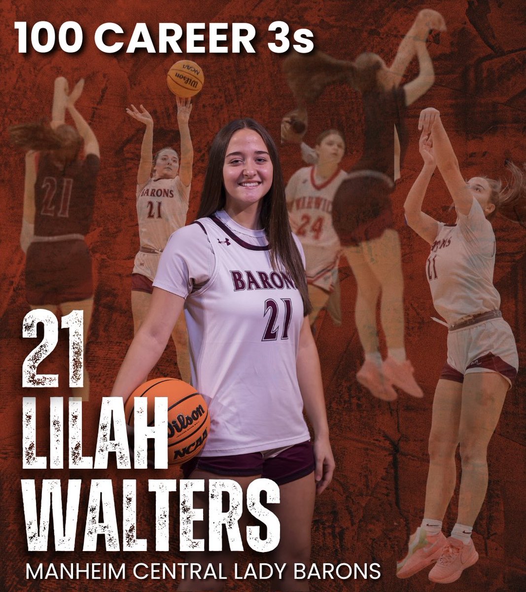MCLadyBaronsBB's tweet image. 100 CAREER THREES!!! 

Congratulations to Lilah Walters on reaching 100 career three-pointers, a big milestone! 

#KEEPKNOCKING 🏀