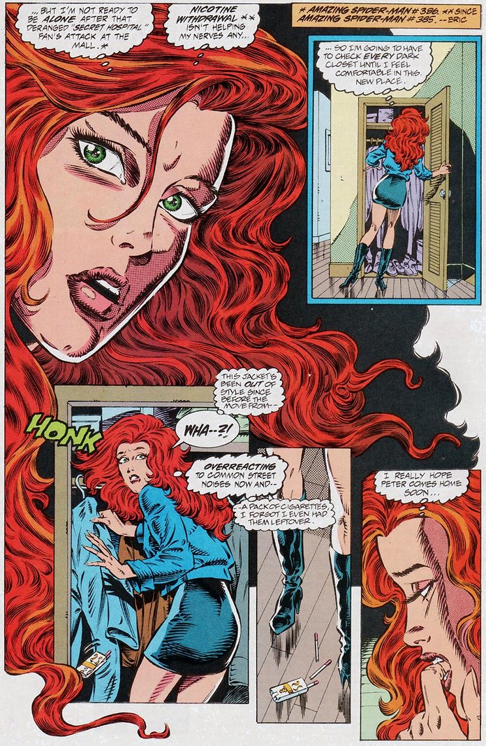 mjvortex85's tweet image. It's so ironic that when the writers were preparing Spider-Man for the clone saga to remove the marriage and bring back the old "soap opera", they were inadvertently writing some of the most heavy hitting relationship drama in the series' history.