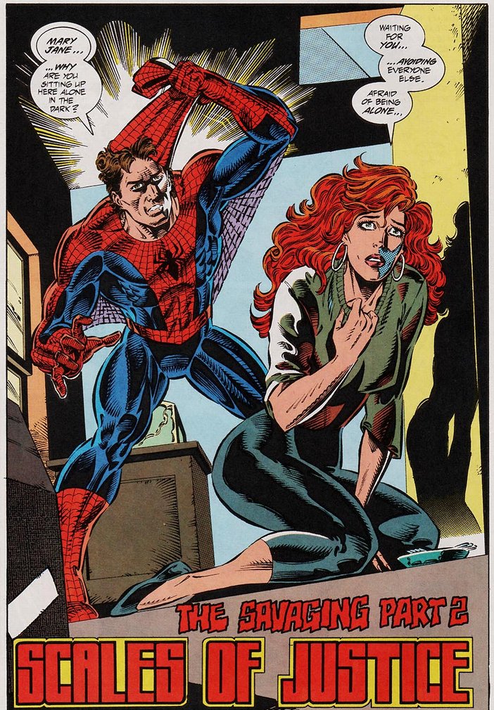 mjvortex85's tweet image. It's so ironic that when the writers were preparing Spider-Man for the clone saga to remove the marriage and bring back the old "soap opera", they were inadvertently writing some of the most heavy hitting relationship drama in the series' history.