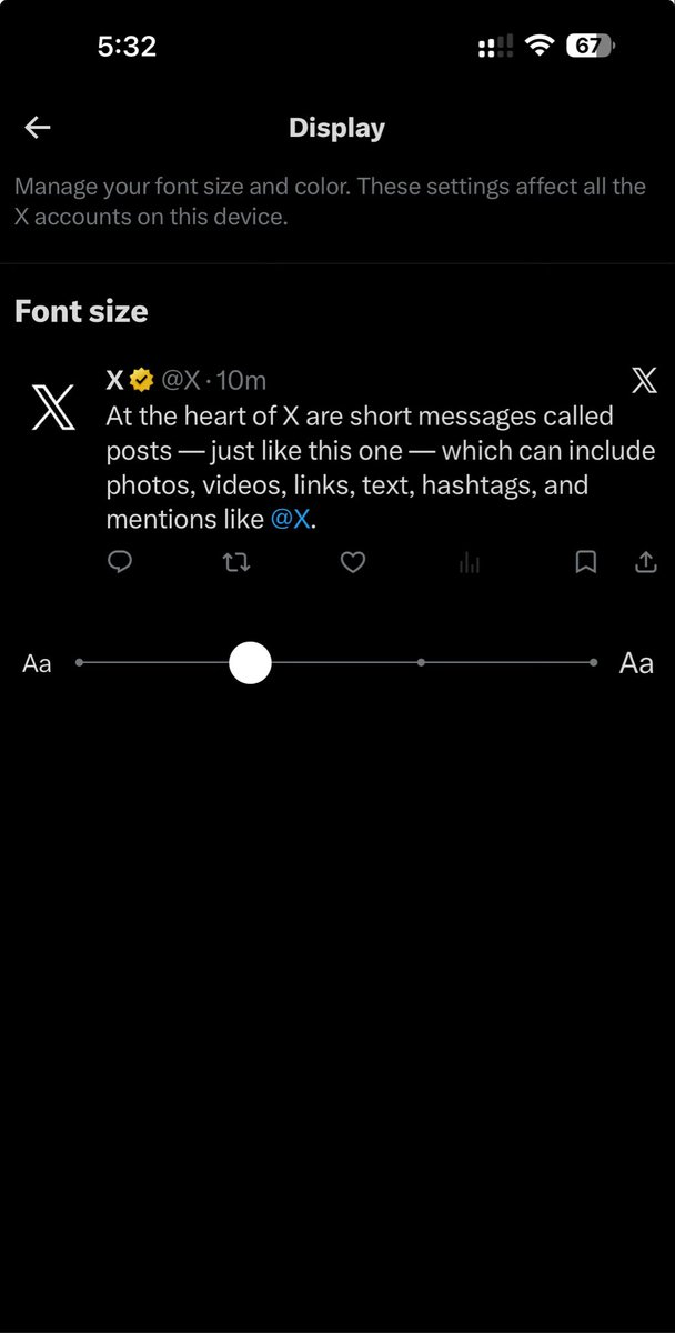 I scrolled X on light theme, the dark mode is too annoying on X.  And they have removed in app theme. 

Completely in-usable