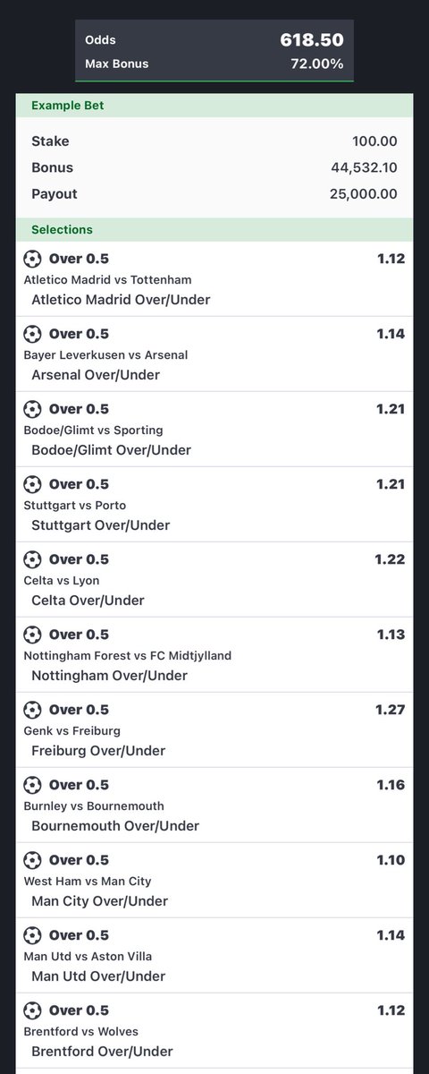 REDHOOD_1111's tweet photo. 600 ODDS !! 

Teams To Score Over 0.5 Goal. I cook this slip for this week. This slip will erase heavy losses. No need for edit just make a good stake and wait for boom 

Bookmark and Retweet this for the street 

Check first comment for booking code👇 https://t.co/IZn3h8EdVV