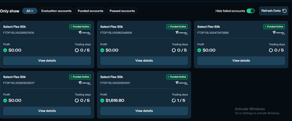 InnovestorClub's tweet photo. 5 x 50k Flex Eval passed on Friday with Tradeify. Time to make this money $$$. Went with the blue pill. https://t.co/Z7jR16NXle