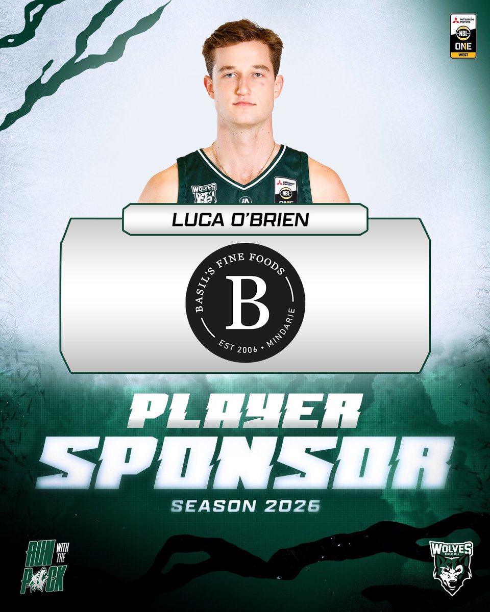 Basil's Fine Food will sponsor Supa Luca for the upcoming NBL1 West Season! 🐺

You can read more about Basil's Fine Food's at the link below!

🔗: bit.ly/4uaZy4c

To sponsor The Pack in 2026, email sponsorship@wolves.asn.au today!

#NBL1 #Wolfpack #Joondalup