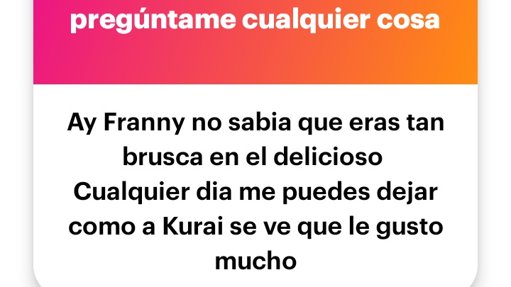Gente, yo sé que en internet hay cabezas dura, pero yo ya no quiero explicarlo más, Kuri y yo estamos a distancia, ni darle la mano puedo y Kuri no siente deseo de relaciones carnales, ella es así y punto, no jodan más con el tema.
Nuestra vida amorosa no les debería importar