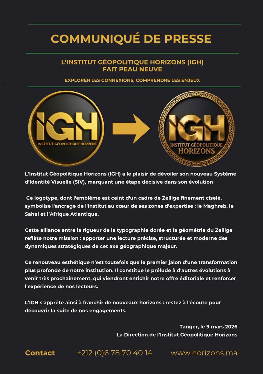 Institut Géopolitique Horizons IGH tweet media