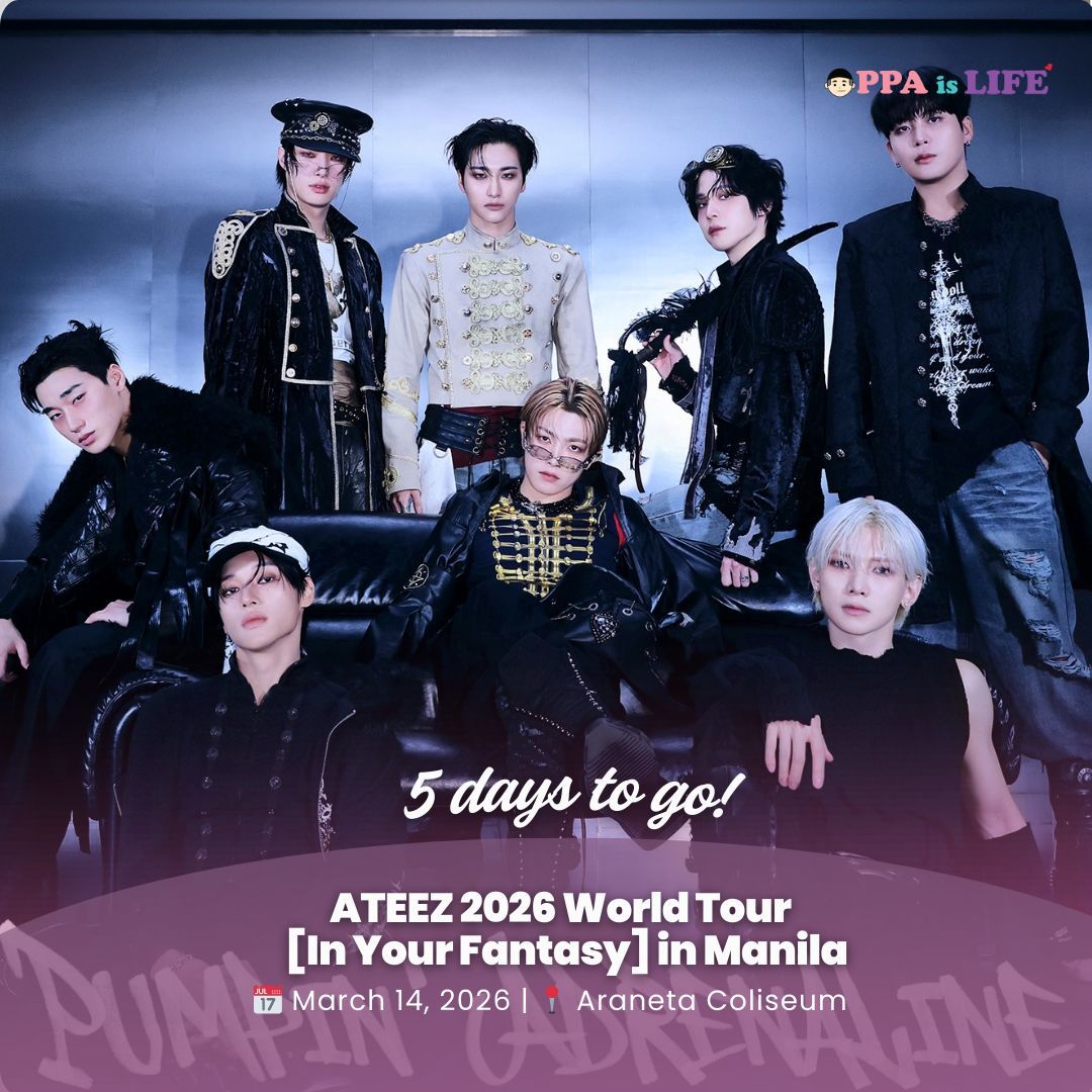 Five days to go before ATEEZ 2026 World Tour [In Your Fantasy] in Manila ~

📍 Araneta Coliseum
📅 March 14, 2026
🎟️ Ticketnet

Presented by: DNM Entertainment <a href="/dnmentph/">DNM Entertainment</a> 

#ATEEZ #WORLD_TOUR #In_Your_Fantasy #에이티즈 #InYourFantasy_MNL