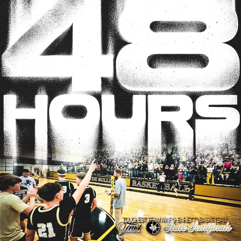 ⏳ LESS THAN 48 HOURS
The road to the State Championship runs through Denton.

Henrietta vs Paradise
🏀 State Semifinals
Tuesday | ⏰ 6:30 PM

Bearcat Nation always shows up big time… and we know you’ll bring the GOLD.

TOUGHEST TEAM WINS. 
#TPD