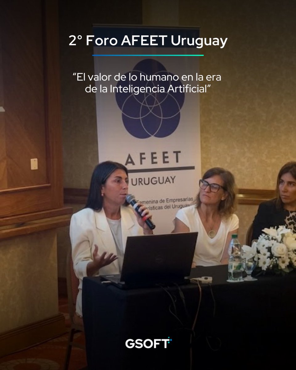 GSOFTuy's tweet photo. Nos emociona compartir que nuestra CEO, Agustina Somma Estevez, participó en el 2° Foro AFEET Uruguay: “El valor de lo humano en la era de la Inteligencia Artificial”, realizado en Enjoy Punta del Este, representando a GSOFT.

Gracias a AFEET Uruguay https://t.co/H8t2gI9dPZ