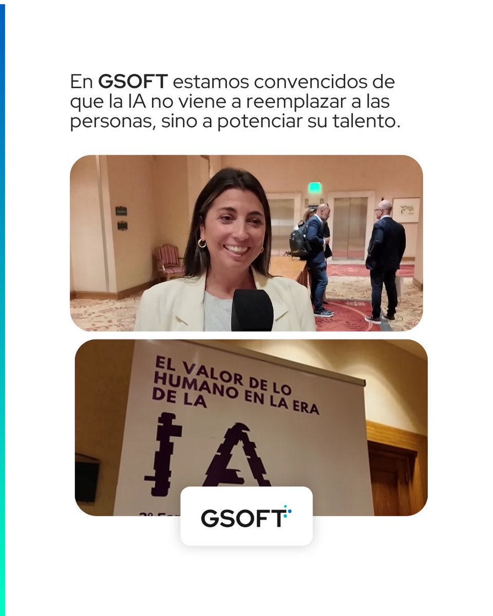 GSOFTuy's tweet photo. Nos emociona compartir que nuestra CEO, Agustina Somma Estevez, participó en el 2° Foro AFEET Uruguay: “El valor de lo humano en la era de la Inteligencia Artificial”, realizado en Enjoy Punta del Este, representando a GSOFT.

Gracias a AFEET Uruguay https://t.co/H8t2gI9dPZ