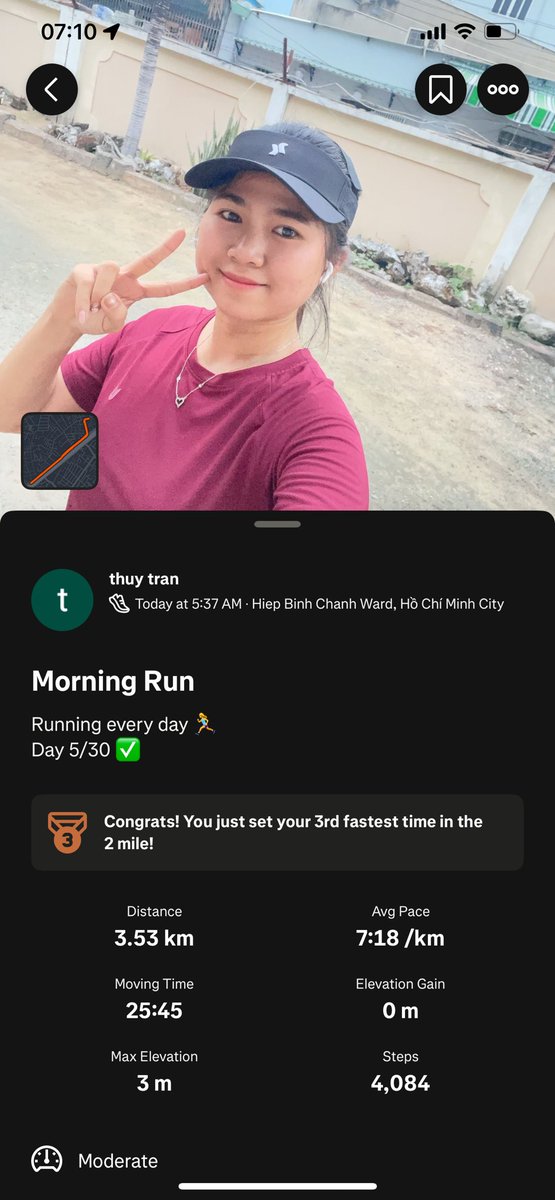 Mira_Thuy_Tran's tweet photo. Chuỗi chạy bộ và đọc sách trong 30 ngày cùng Mira
Day 5/30 ✅
Khởi đầu ngày mới nhiều năng lượng nhé cả nhà!
@Sunnie9405 @CherryKhanhThu @dangdinhphukhan
#Runningeveryday 🏃♀️
#readingbook https://t.co/1qyglfo1uR