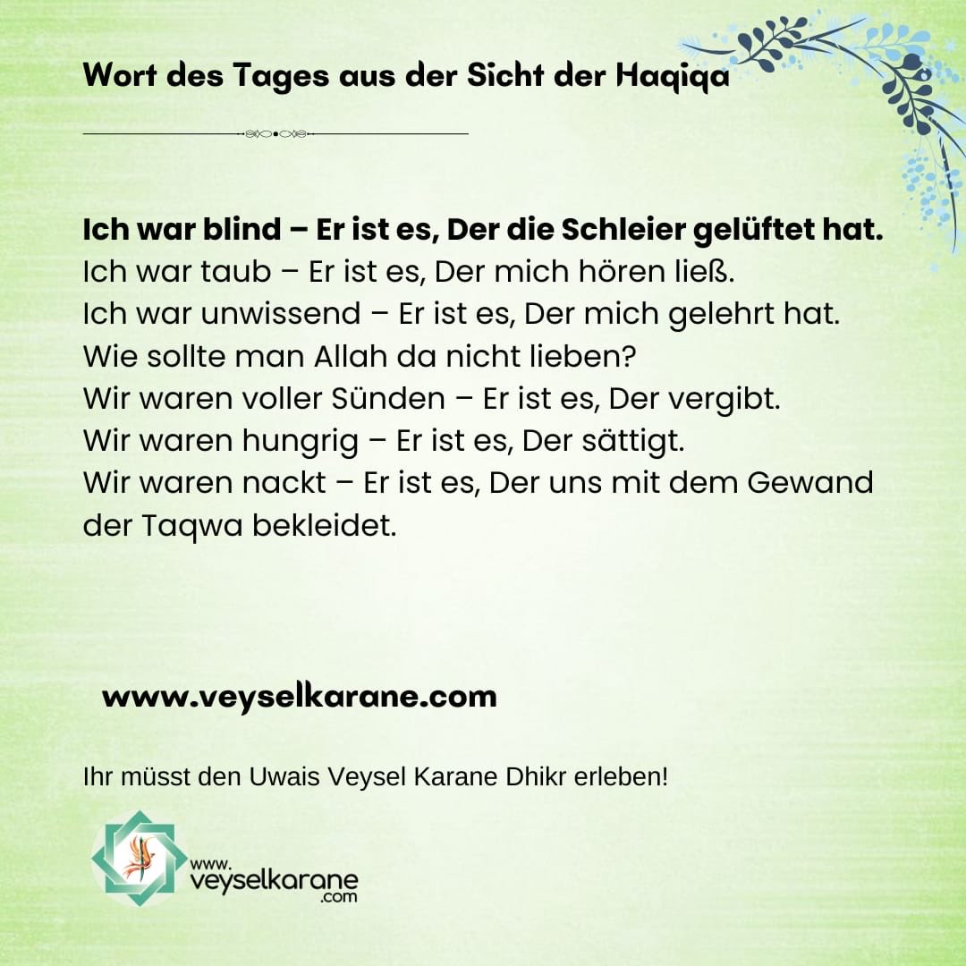 uwaisindeutsch1's tweet photo. Verliebt euch, liebt Allah, ohne eine Gegenleistung zu erwarten.
Denkt nach, denkt wirklich nach:
Welche unzähligen Gaben hat Allah euch geschenkt?

@veyselkarane @LUwaysi @UveysleriS @azerbaycan https://t.co/AYWKWNnMGV