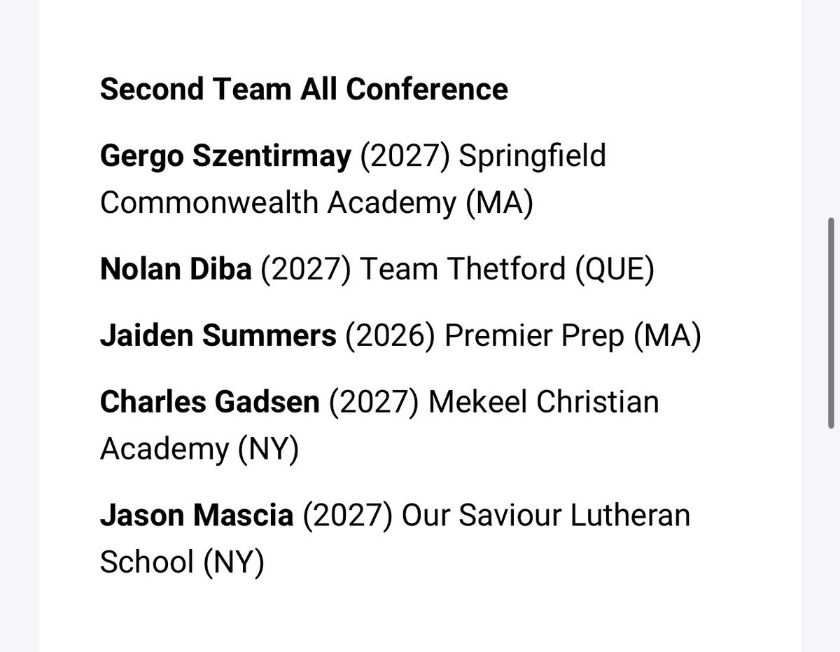 JMascia35's tweet photo. Honored to be named Nepsac Power 5 First team all Defense, Second team all Conference, and hit 1K points despite missing the first half of the season.
@RecruitTheBronx @_BrianReichert @PrepHoops https://t.co/185MOcn2er