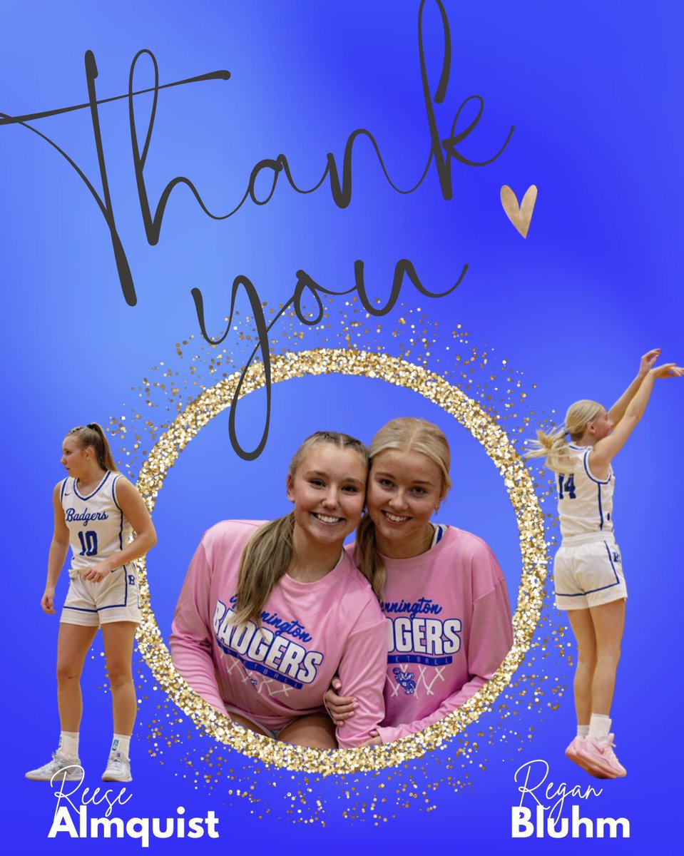 bhsbadgersgbb's tweet photo. 🔵 ⚪️ THANK YOU SENIORS ⚪️ 🔵 
🗣️Shout it from the rooftops. These two were outstanding leaders and essential to our perfect season. Reese and Regan, you will be missed beyond words. Thank you for living the Badger Way. Give em two 👏🏻 👏🏻 https://t.co/3k1OrBnxM5