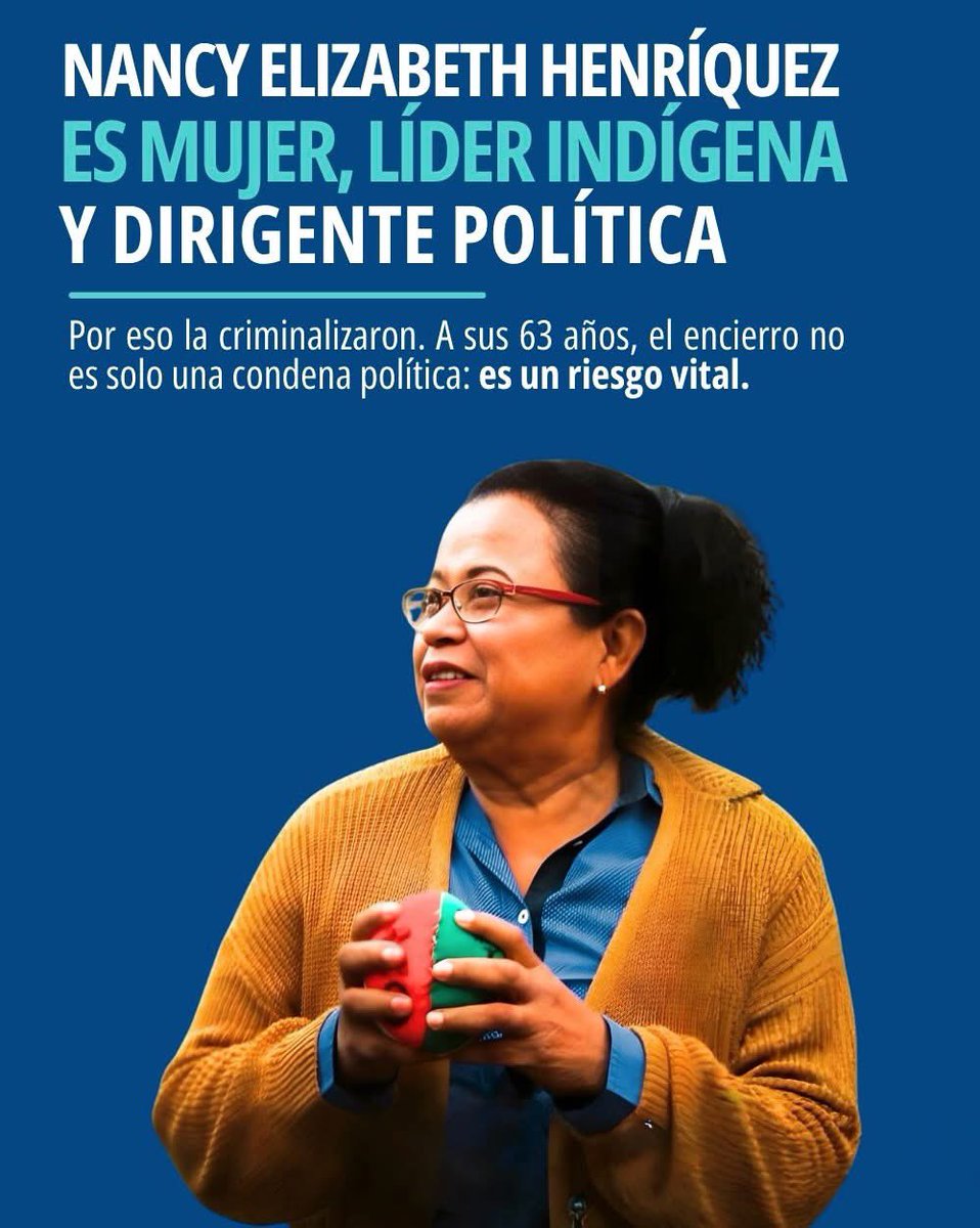 MyCielo9's tweet photo. Nancy Henríquez was punished for being a woman , for being an Indigenous Miskitu woman , for being a political leader and former #YATAMA congresswoman She was imprisoned to silence the voice of her people .
. #womanpower #miskitos #Bluefields #Nicaragua #costacaribesur https://t.co/6af9DM5B2y