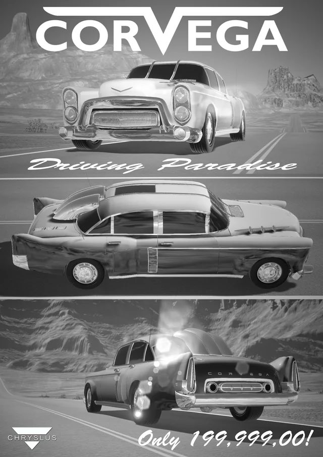 Sheiitan_'s tweet photo. Random fact; vehicles in my AU (Alt. universe) consists of Chryslus motors Corvega Car models. Fission powered cars from the Fallout series (I love Fallout)

This includes Corvega models such as:
- Corvega. Blitz - Corvega. Atomic V.8 - Corvega. Cherry Bomb - &amp; - Corvega. Sedan https://t.co/kzE6WfoHbF