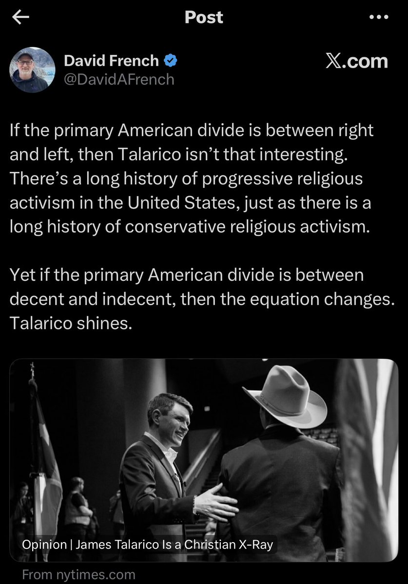 pastormbowman's tweet image. I was asked by someone very close to me probably about 5 years ago what I thought about David French. They got their news from the dispatch and wanted to know what I thought.

I said it might sound extreme but it seems like French is the kind of propagandist that is meant to