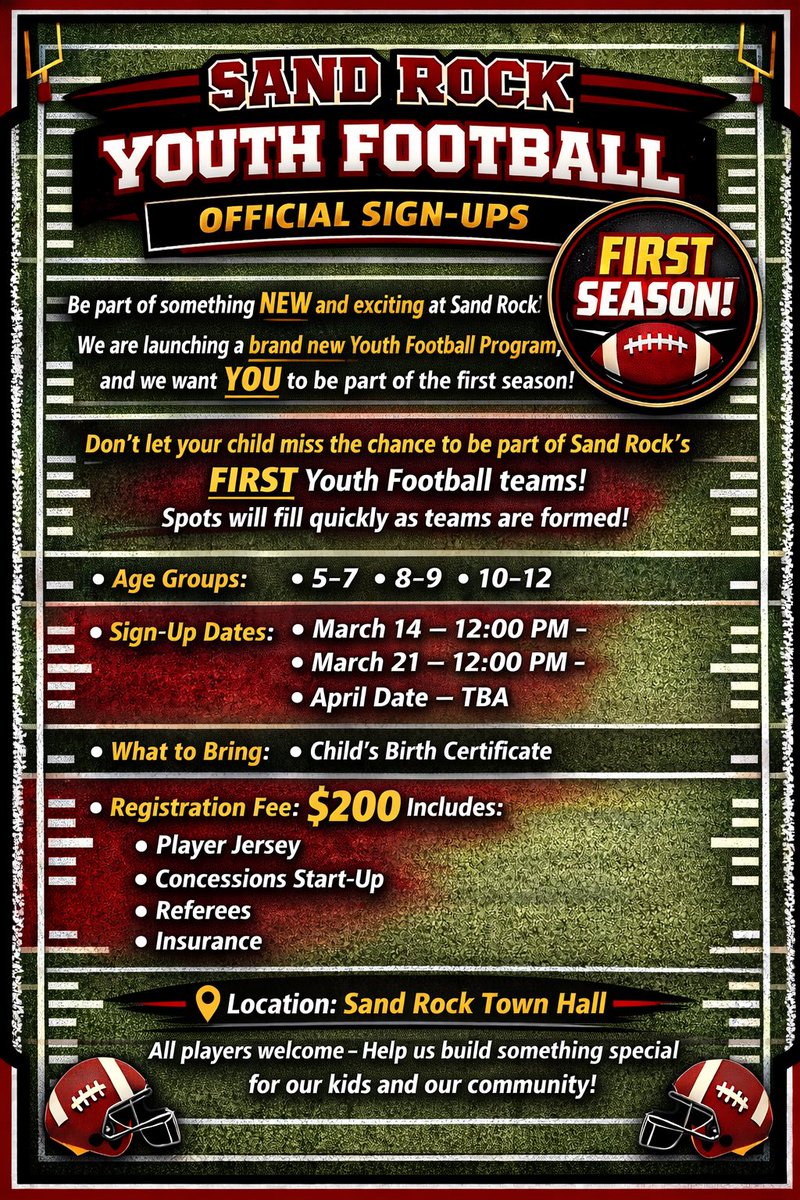 SR_Football's tweet photo. 🚨🚨GET READY!! Youth Football Sign-ups are coming up!! 🏈#RollRockRoll #ATC https://t.co/kyVmfW2EZX