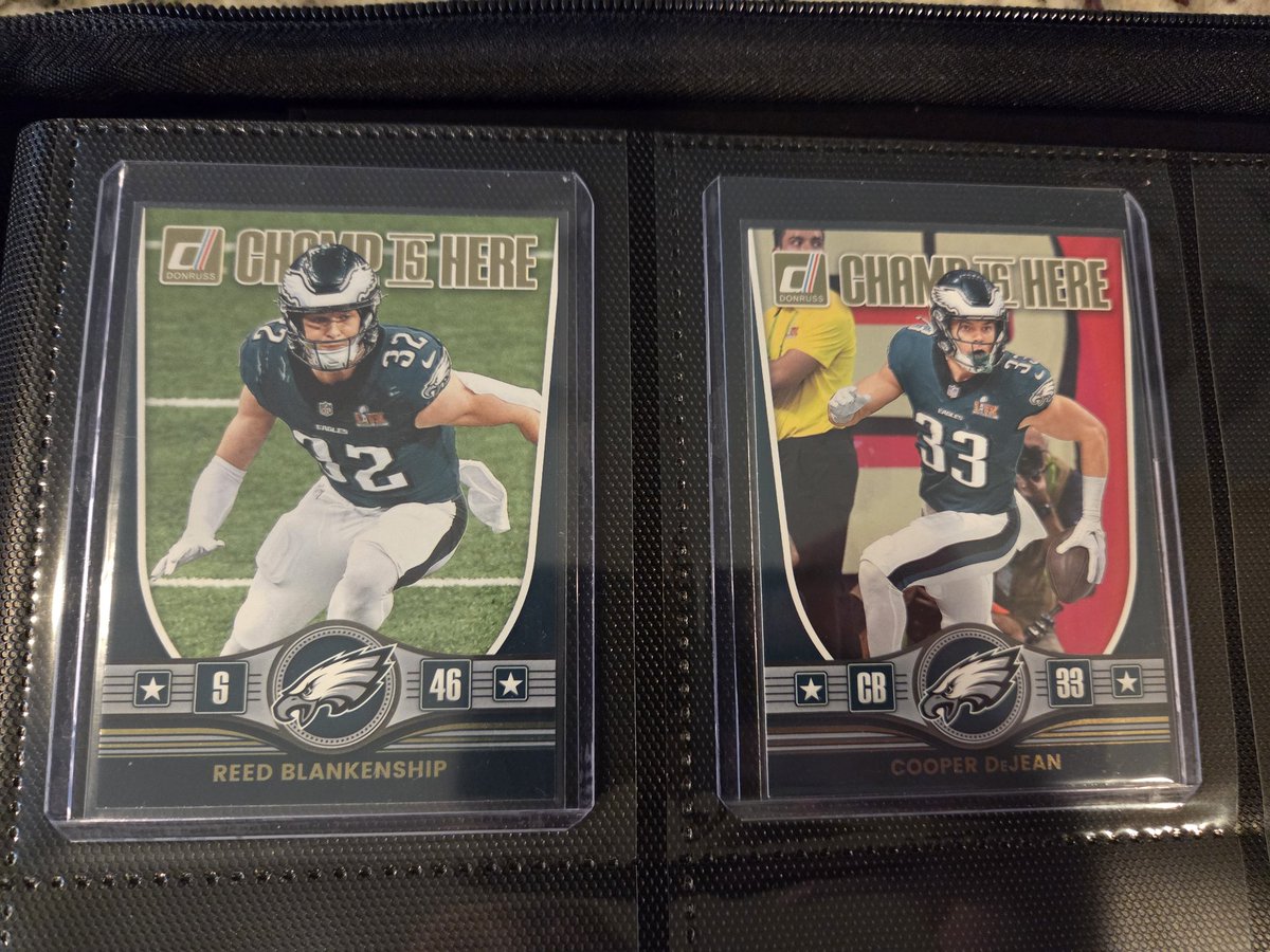 Doctor__Hector's tweet image. 2025 Donruss Champ is Here set COMPLETE! 

Special shout out to @CardPurchaser for the tip on the top loader binder!! 🔥🔥🔥

#thehobby #FlyEaglesFly #GoBirds
