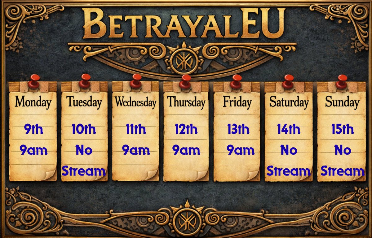 This weeks plan at least......