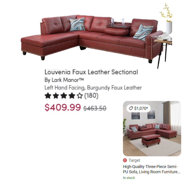 PriceErrors_'s tweet image. Faux Leather Sectional #ad 

Now $409.99 

Going for $1070 at Target 

🔗 bit.ly/40jJnUE 

Would you rock this in your living room?

#deals #clearance #couponing