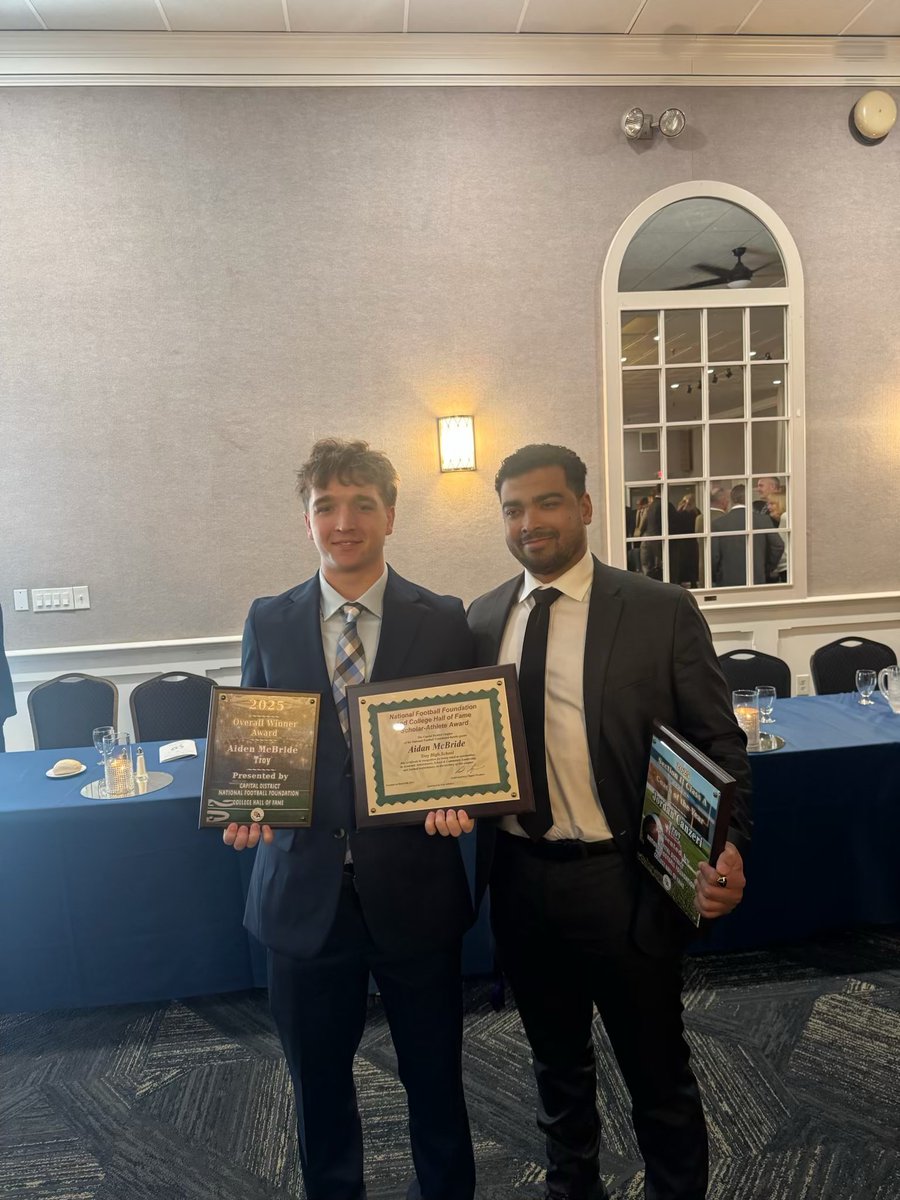 TroyFootballNY1's tweet photo. Congratulations to Aidan McBride for receiving the National Football Foundation and College Hall of Fame Scholar-Athlete Award and recognition as a Finalist! #letsgotroy🏈 #award #NFF https://t.co/WkZ65SDaCL