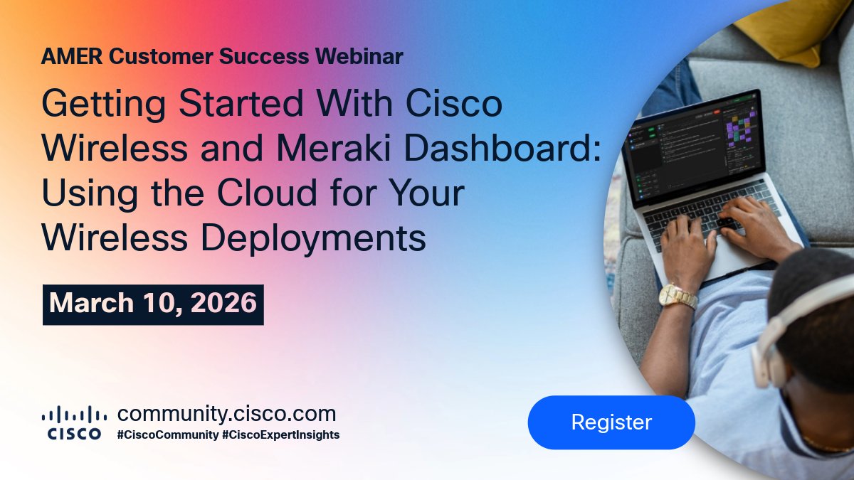 ViVchia's tweet photo. Unlock seamless wireless management through cloud monitoring ops simplification and real-time insights with Cisco #Wireless &amp; Meraki Dashboard! 🌐

🗓️ Webinar: https://t.co/DdNzUMWxAc
💬 Chat: https://t.co/M2b69MzpEb
📑 Guided Resources: https://t.co/KP8hxYGH6o

@CiscoCommunity https://t.co/yU17oB9czz