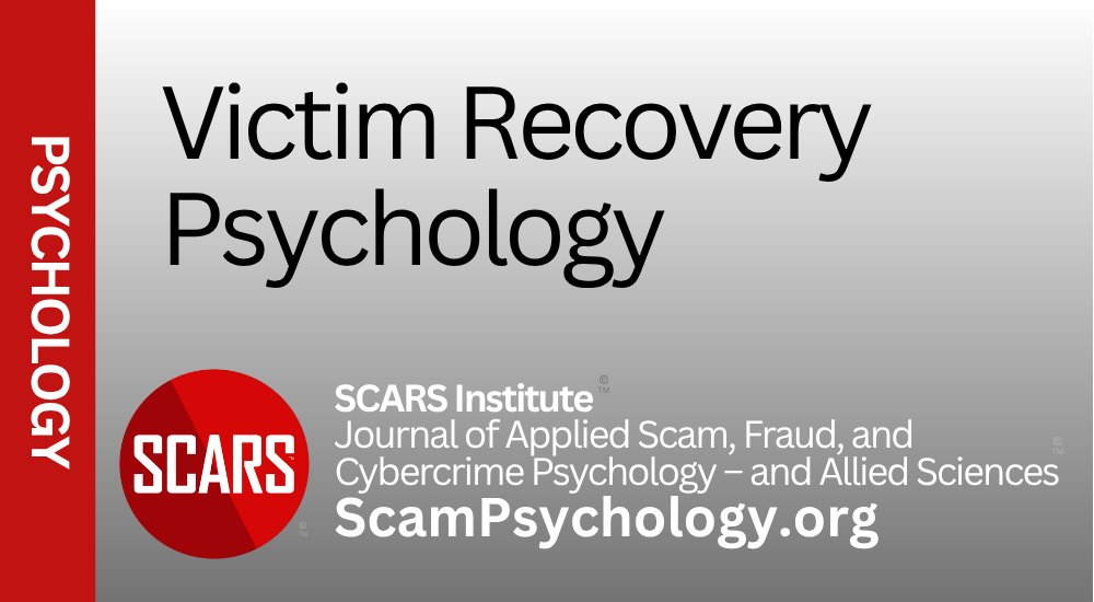 RomanceScamsNow's tweet image. EVERY SCAM VICTIM PLEASE READ THIS

Beyond the Detonation of the Triggering Trauma – Organizing Yourself for Maximum Therapy Benefit

A Trauma Victim’s Guide to Organizing for Recovery: From Detonation to Integration

scampsychology.org/beyond-the-det…

#SCARSinstitute #SCARS