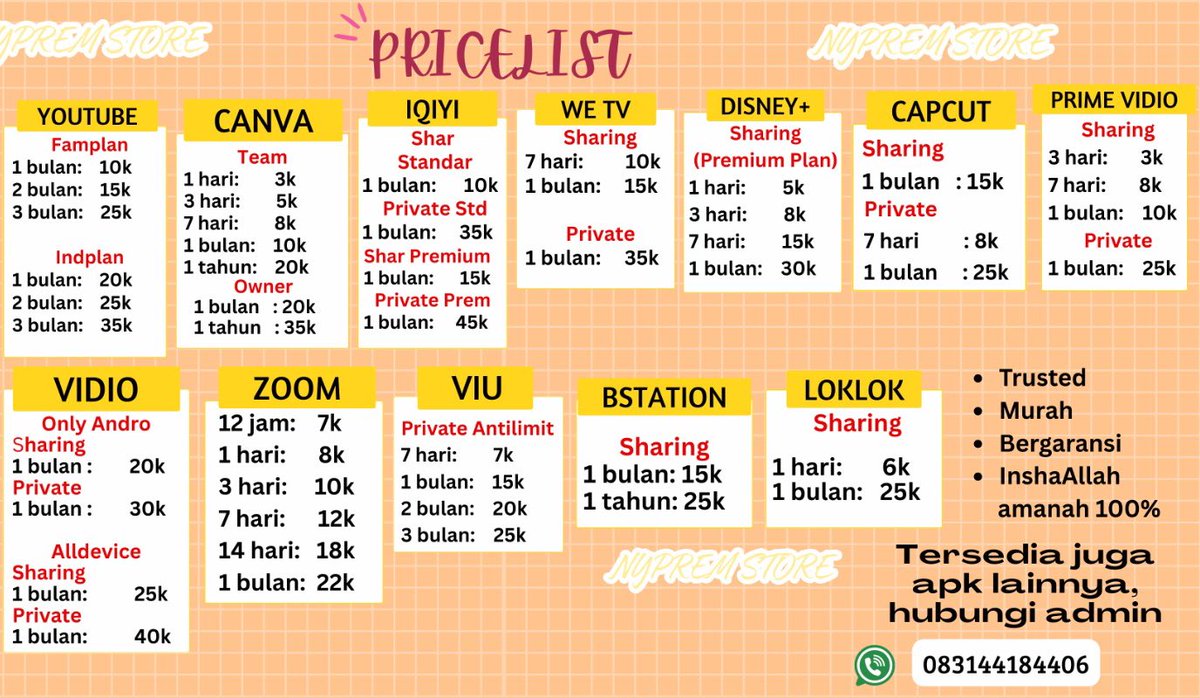 Minny_qute's tweet photo. 🎉NETFLIX BULANAN TURUN HARGA😍
ayooo guys langganan netflix turun harga😍✨
trusted bergaransi amanah 100%💗 
ready netflix wetv viu iqiyi loklok disney prime vidio youtube capcur canva zoom dll
☎️ https://t.co/ihlLotsljb

#zonauang #zonajajan #netflixandchill #film #film #app https://t.co/gPbPC2q9ts