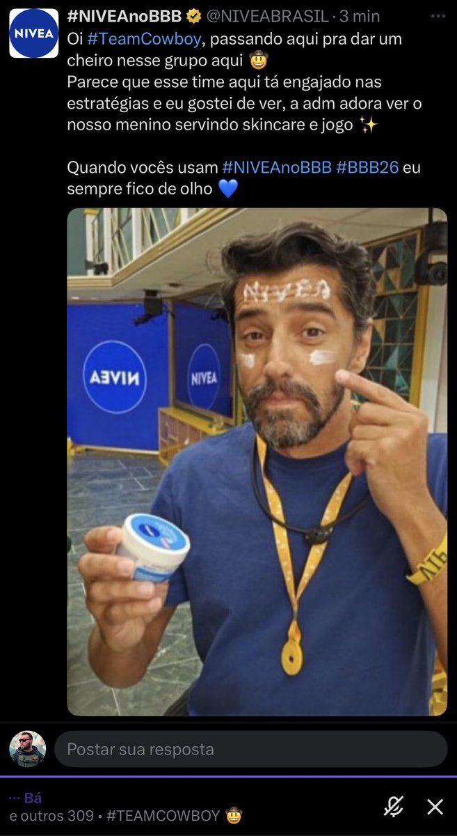 A presença ilustre da #NiveaNoBBB26 no nosso Space agora dos fudiders ❤️ #TeamCowboy #TeamJonas #TeamJordana #teammarciele #bbb26 #RedeBBB