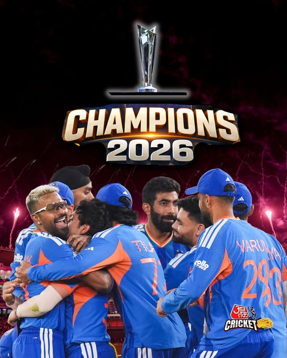 chandrasingh_23's tweet photo. #Congratulation #TeamIndia
Let the Celebrations Begin 🤩 India are #T20WorldCup2026 Three Time Champions 🏆 https://t.co/gmsLyGzBVx