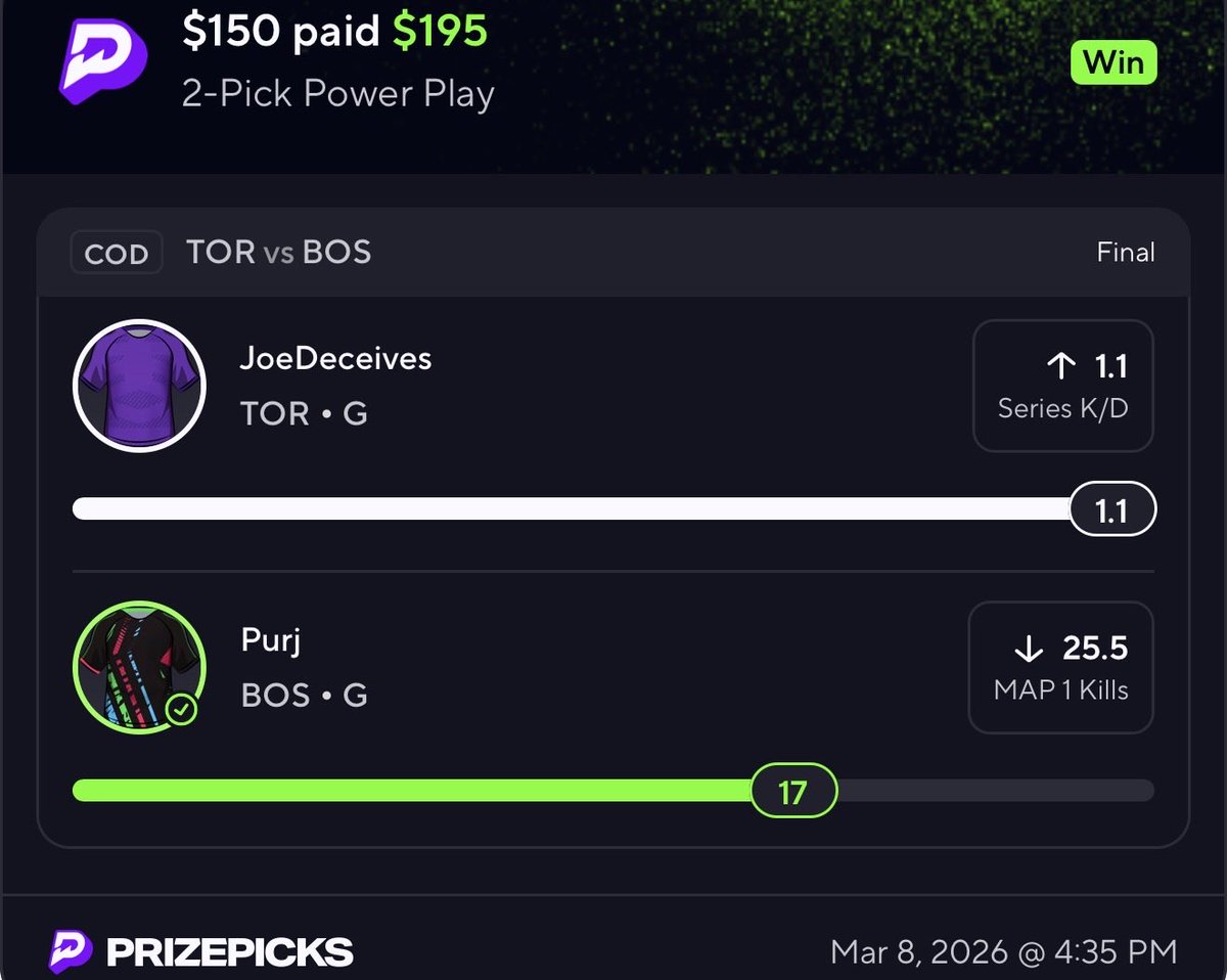 BANNGGGG COD CASHES FROM THE DISCORD TODAY🔥🔥‼️‼️

CAUGHT PRIZEPICKS SLEEPING💤💤

WE HAVE CAPPERS FOR ALMOST EVERY SPORT‼️NFL, NBA, ESPORTS, TENNIS, CLICK THE LINK IN BIO TO GET ACCESS TO THE FREE DISCORD🔥‼️

#Prizepicks #GamblingX #eSports #CoD #Cash
