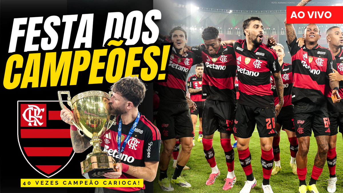 🔴 AO VIVO: PÓS-JOGO DO FLAMENGO CAMPEÃO CARIOCA 2026! 🏆

Participe ao vivo:
youtube.com/live/K1J9Ttr2f…

Fotos: Gilvan de Souza | Divulgação CR Flamengo