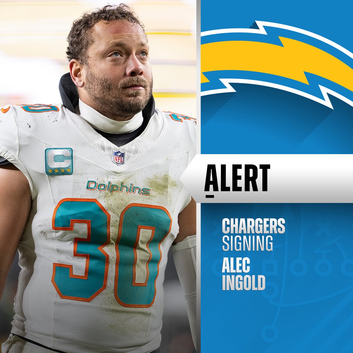 Chargers signing FB Alec Ingold to a 2-year, $7.5M deal. (via @TomPelissero)