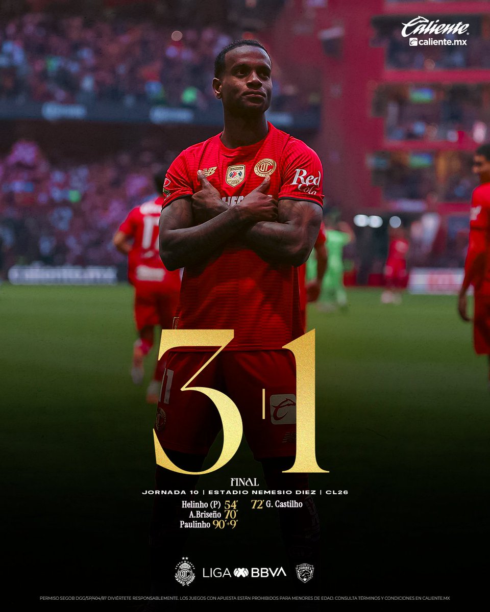 TolucaFC's tweet photo. Sigue el invicto antes de la aventura internacional 🔥👹

@calientesports https://t.co/OsQ4vjHSfU