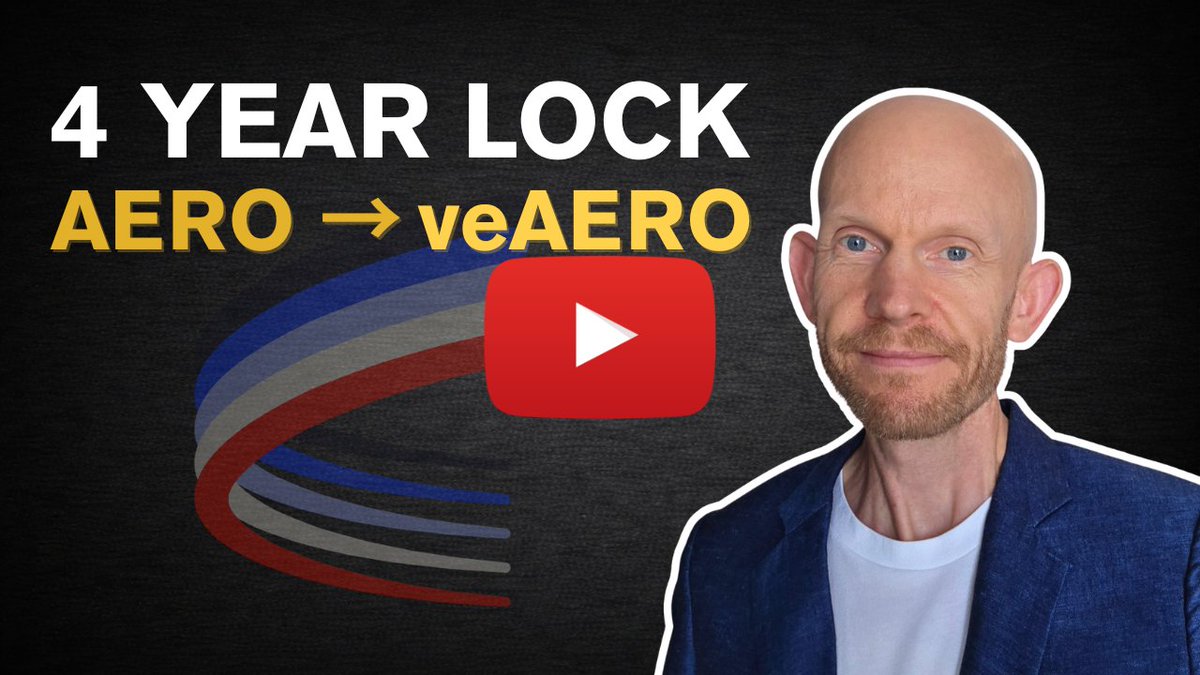 Why I decided to lock tokens on <a href="/AerodromeFi/">Aerodrome</a> for 4 years:

🗳️ Voting with my $veAERO earns me protocol revenue and incentives (~20-30% APR)
✈️ Lock bonus from Flight School program (~15% of lock value)
😎 Special guest <a href="/BTrader19/">BlackTrader19🌖🟦</a>

Full video on YouTube: youtu.be/4NuU6w5BujM
