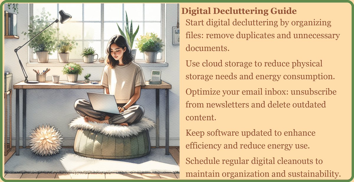 GreenPlanetYou's tweet photo. Transform your digital space and embrace sustainability with a simple declutter—your eco-friendly home office awaits! #greenliving #green #environment #ecofriendly #sustainability #greenchoices #greenlifestyle #SustainableHomeOffice #EcoFriendly #RemoteWork https://t.co/HZW67Kz7YX