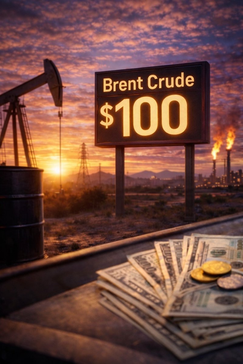 🚨BREAKING: Brent Crude oil rises to $100 for the first time since ...