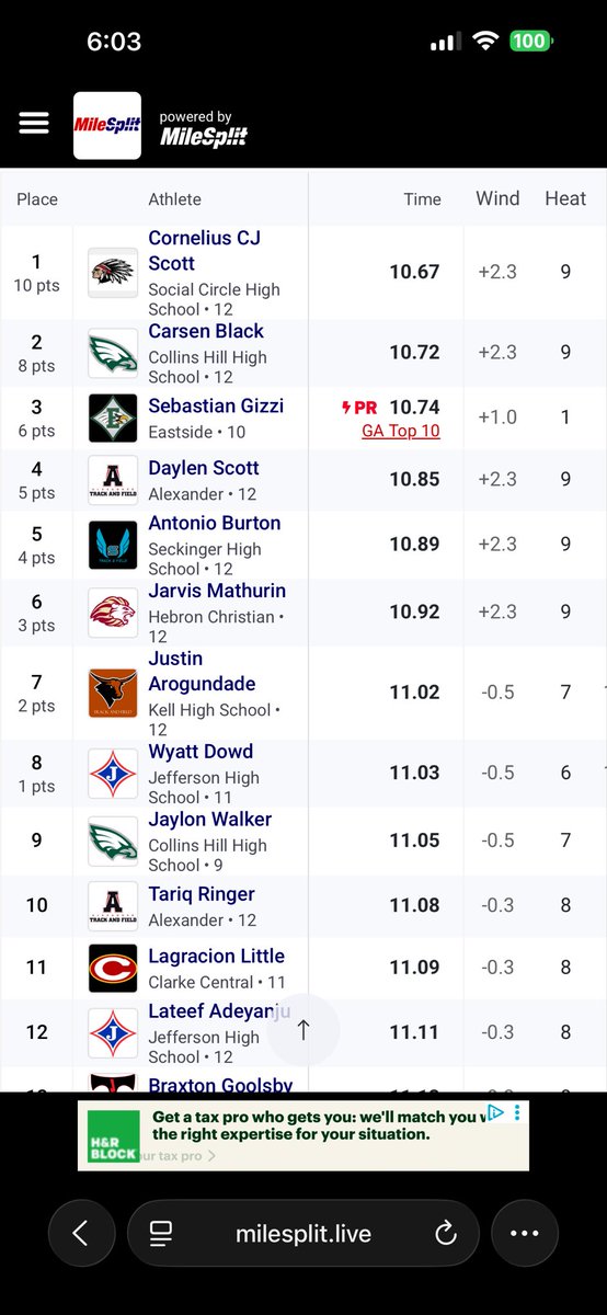 WyattDowd11's tweet photo. 2nd meet of the season. Here I ran the 100m and the 300h and PRโd in both #AGTG #track #trackandfield #trackrecruit #trackandfieldrecruit #Uncommitted2027 https://t.co/8i9kz1KrYV