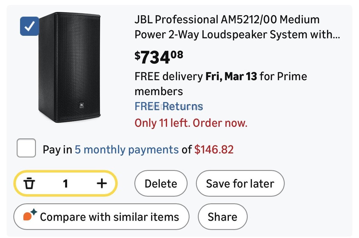 $734 JBL Professional AM5212/00 Medium Power 2-Way Loudspeaker System with 12-Inch LF, Black

Normally $2500 

link.tdgdeals.com/iiWCb

#Ad