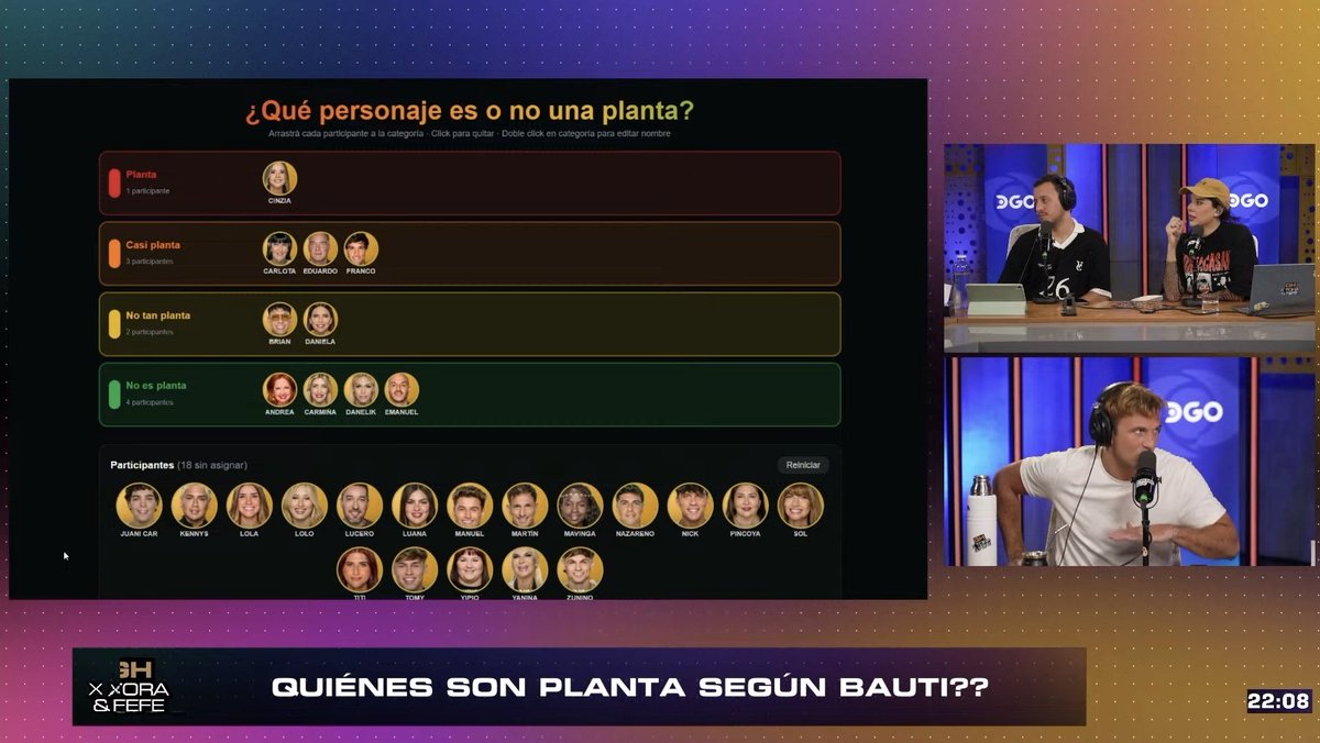 No creo que Bautista sea el indicado para decir quien es o no una planta.

#GranHermano