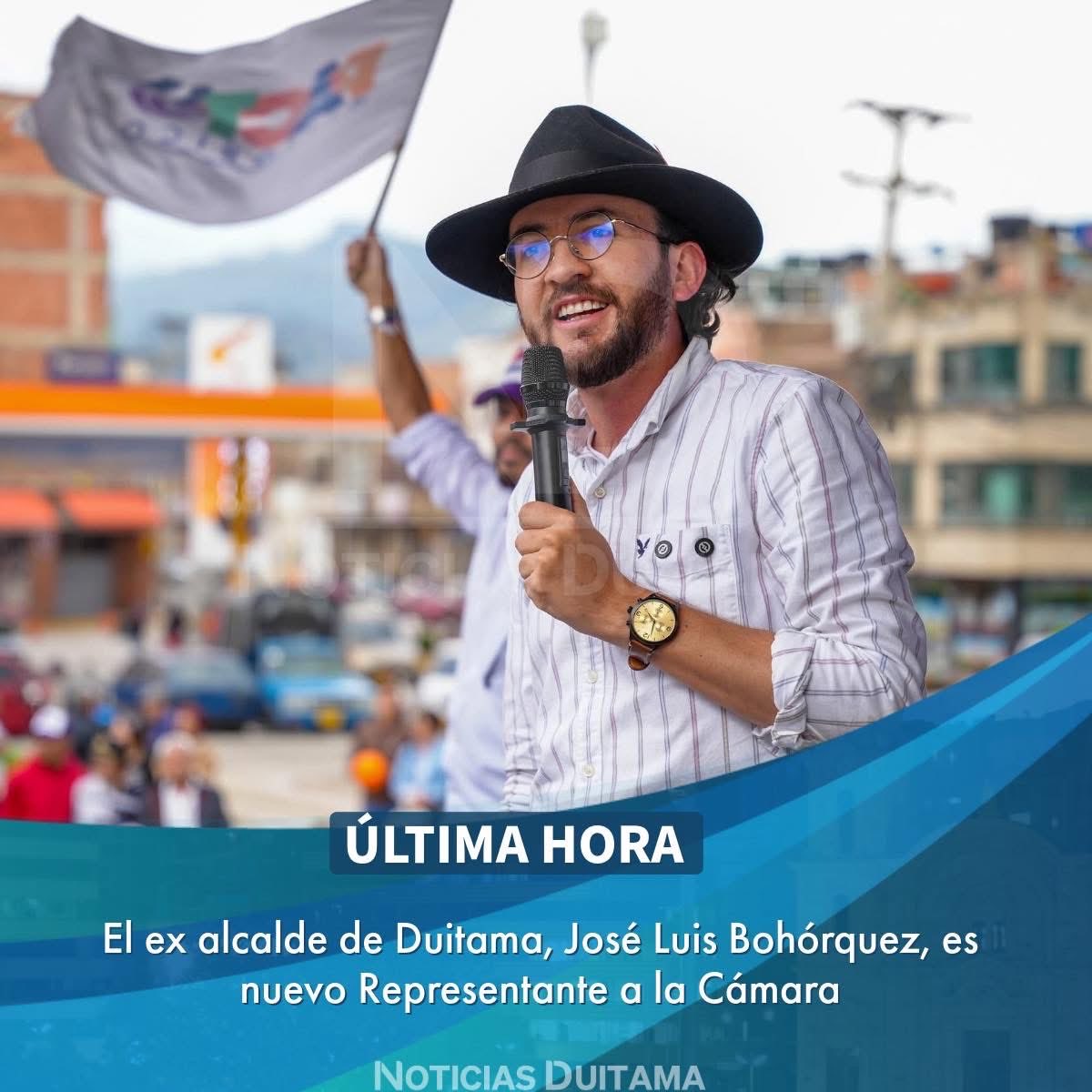 ÚLTIMA HORA: José Luis Bohórquez es nuevo Representante a la Cámara por el Pacto Histórico, ya que, el ex Alcalde de Duitama, lidera la lista de este sector político en el departamento de Boyacá. A esta hora (8:05 pm), el Pacto Histórico llega a 74.081 votos.

En desarrollo.